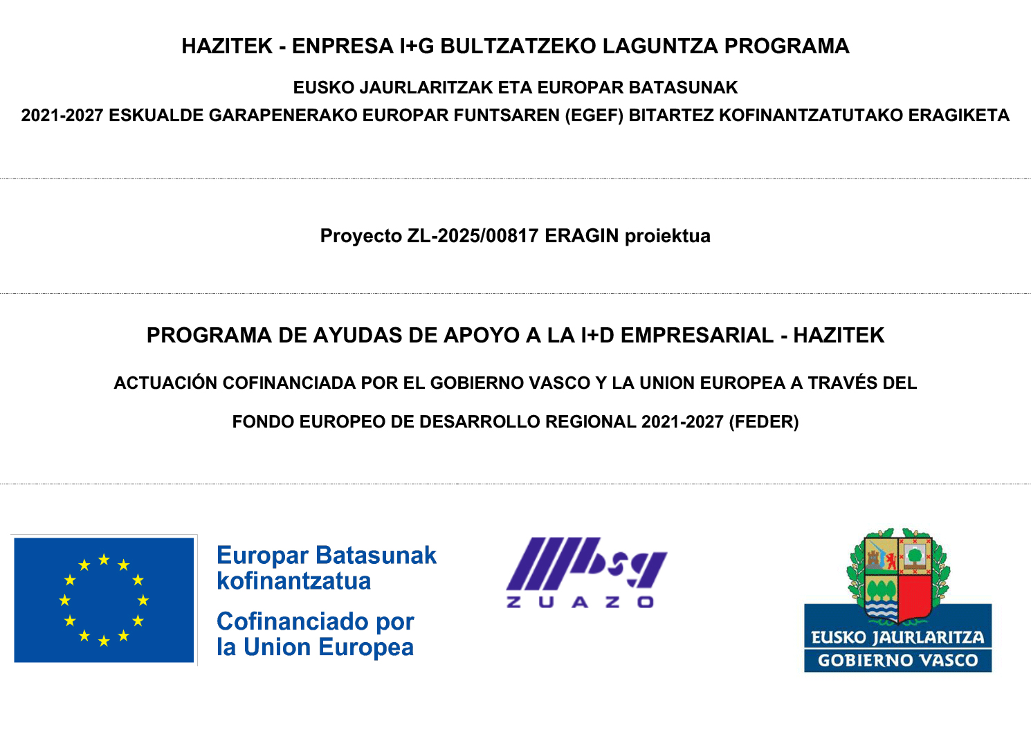 PROGRAMA DE AYUDAS DE APOYO A LA I+D EMPRESARIAL – HAZITEK